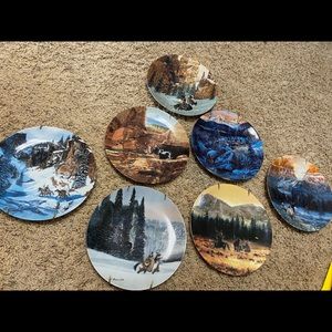 W L George decorative plates by Julie Kramer Cole set of 7